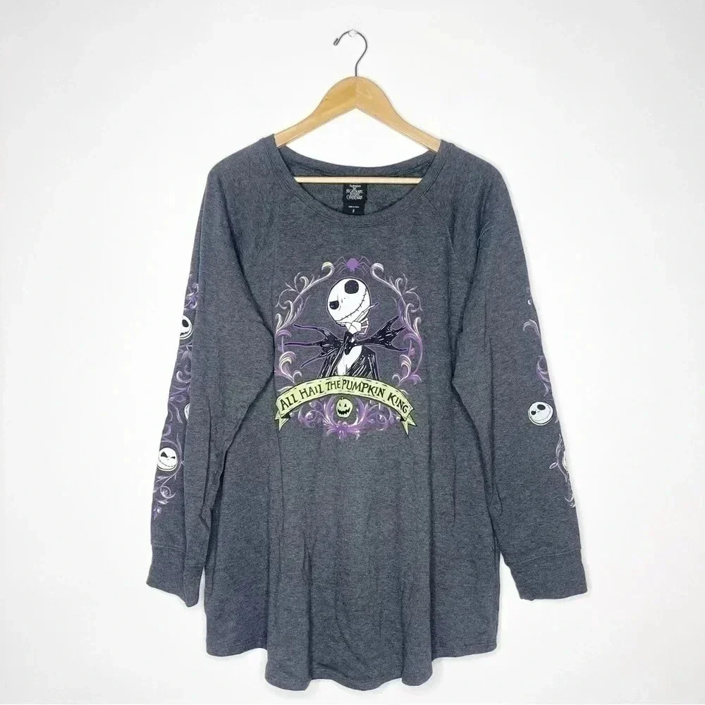 torrid Gray Nightmare Before Christmas 'All Hail The Pumpkin King' Pullover